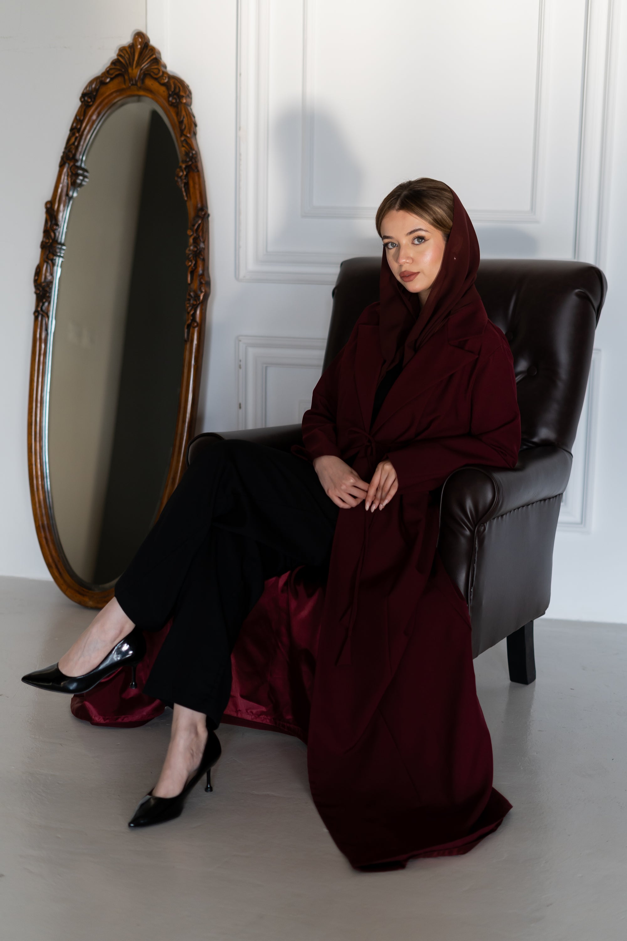 Burgundy abaya